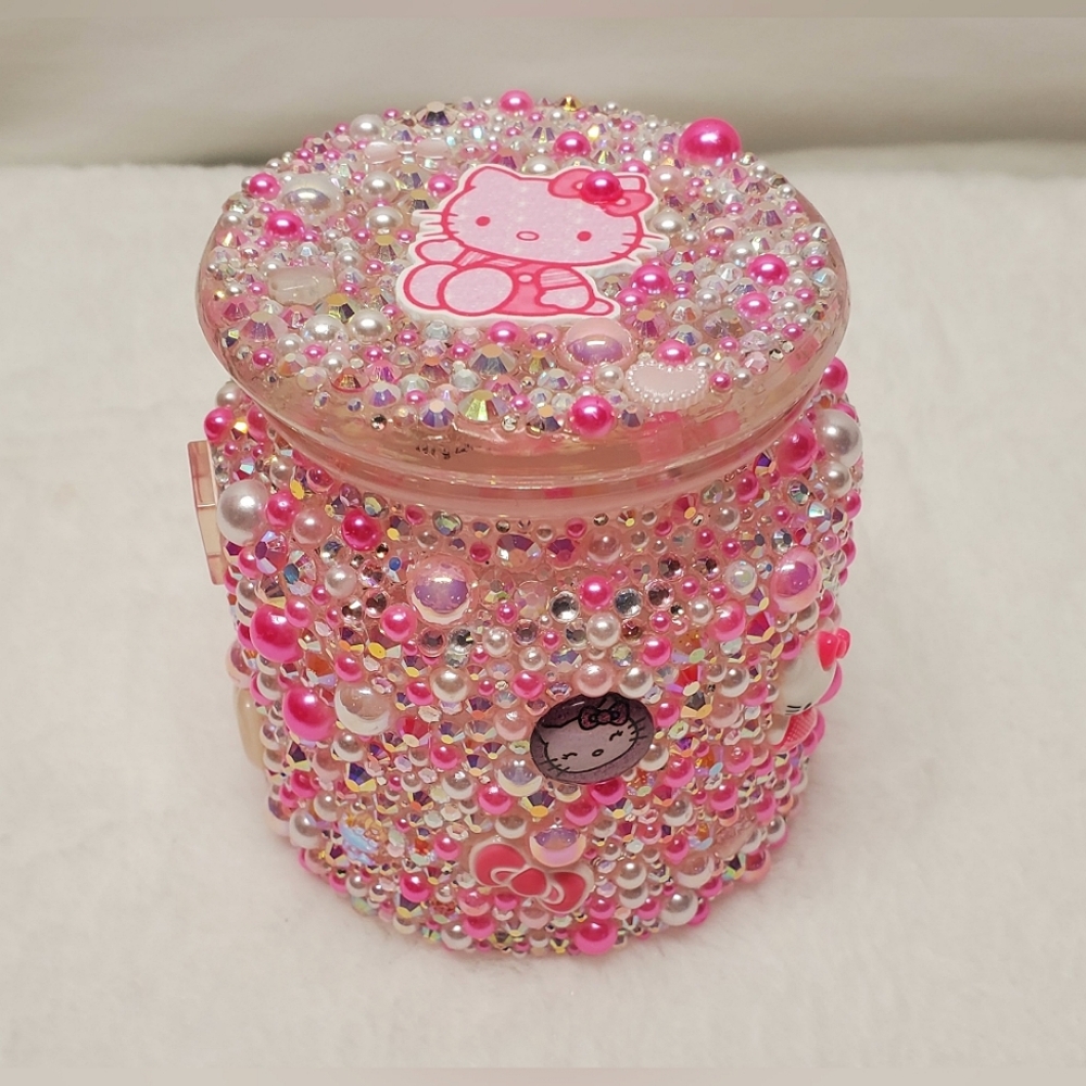 Y2k Bedazzled Hellokitty Glass Jar